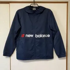 【Ｌサイズ】メンズ・new balanceフード付きウインドブレーカー／ネイビー