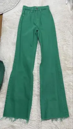 ZARA グリーンデニムパンツ