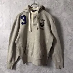 ポロラルフローレン スウェットパーカー 霜降りグレー 刺繍 ナンバリング