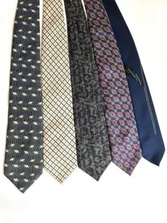 ネクタイ 5本セット シルク多め ビジネス 就活 冠婚葬祭 リメイクにも