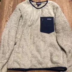 patagonia フリース トップス M ベージュ・ネイビー　ロスガトスクルー