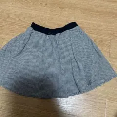 3can4on 白黒チェック柄フレアスカート　130