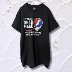 ギルダン ロックT 半袖Tシャツ クルーネック プリント S 黒 綿 US古着