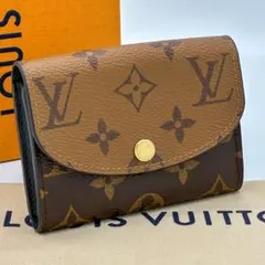 【美品】ルイヴィトン ポルトモネ ロザリ モノグラム リバース コインケース