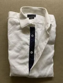 ZARA BLACK TAGスリムフィット ドット柄シャツ ホワイト