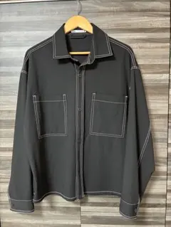 ZARA ブラック ポケット付き長袖シャツ