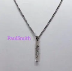 美品 ポールスミス ネックレス メンズ プレート シルバー ロゴ