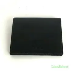 UPrenoma ユーピーレノマ 二つ折り財布 黒 ブラックレザー 型押し ロゴのサムネイル