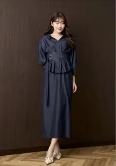 Herlipto♡Belted Denim Effect Shirt Dress 🏷Denim Shirt Belted Dress - indigo - シンプルだからこそ美しい