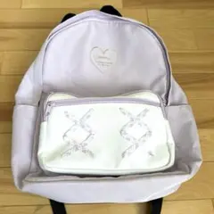 ラベンダー色 ハートロゴ リュック