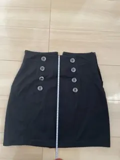 ダブルボタン ミニスカート ブラック