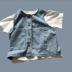 韓国子供服 デニムベスト 80.100.140.150