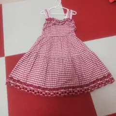 シャーリーテンプル　ギンガムチェック　ワンピース　赤