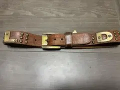 DIESEL ディーゼル　スタッズ付きブラウンレザーベルト