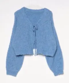 INGNI ブルー フロントタイ カーディガン