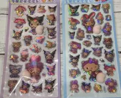【2枚セット】おしりぷっくり キラキラホログラム 立体シールセット