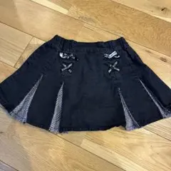 黒いデニムフレアスカート 130