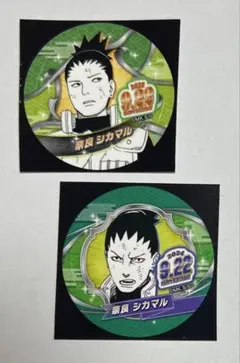 NARUTO 奈良シカマル　バースデイ缶バッジステッカー②枚　ナルト