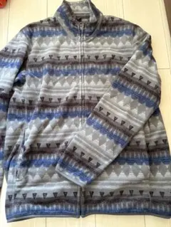 幾何学模様 フリースジャケット XL