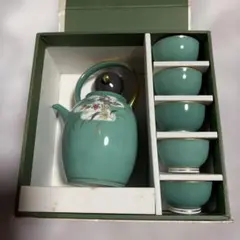 【美品✨】Noritake 青緑色 急須と茶碗4個セット