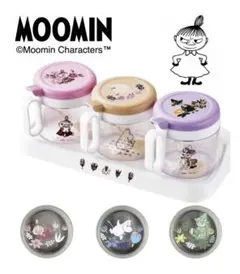 【新品】ムーミン　調味料入れ3個組&マグネットケース3個　リトルミイ　キッチン