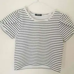 ♡ビジュー付きボーダートップス♡