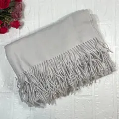 新品　マフラー レディース 人気 カシミヤタッチ ストール 大判　ライトグレー