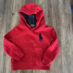 ポロ・ラルフ・ローレン 赤 フード付きパーカー 4/4T