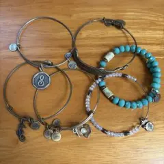 ALEX AND ANI ゴールド シルバー ブレスレット 6本セット