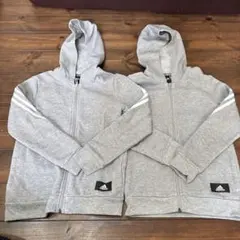 adidas グレー パーカー 140cm ２枚セット