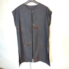 着物リメイク大島のロングベスト