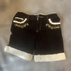 ブラックコーデュロイハーフパンツ