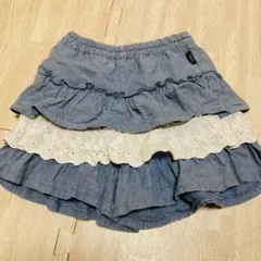 GITA デニムフリルスカート　綿100%