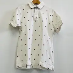 【TOMMY HILFIGER】半袖ポロシャツ　ホワイト基調　Sサイズ