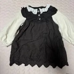 juo グレー フリル襟 ワンピース 90