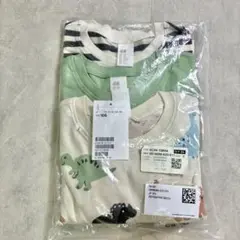 未使用 H&M kids ロンT 3枚セット 恐竜 無地 ボーダー