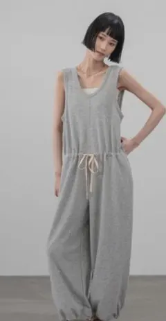 エルチェレ]フレックスフレンチテリー ディープライズパンツ/グレー