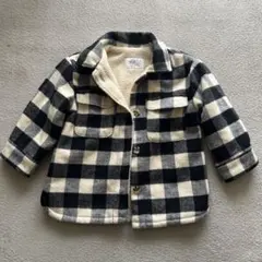 ZARA キッズ ボアジャケット チェック柄 110cmのサムネイル