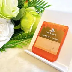ソニー初代プレイステーションps1用メモリーカードクリアオレンジ②SONY