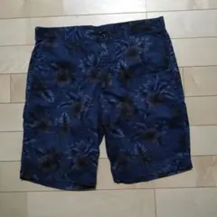UNIQLO 花柄ショートパンツ ネイビー Lサイズ