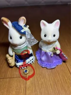 シルバニアファミリー 人形本体 ウサギとネコ