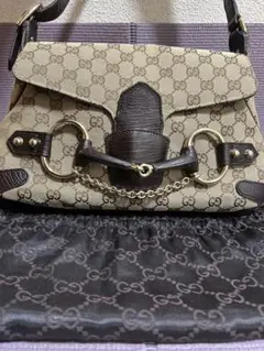 M*a様 希少 GUCCI ホースビット ショルダーバッグ GGキャンバス