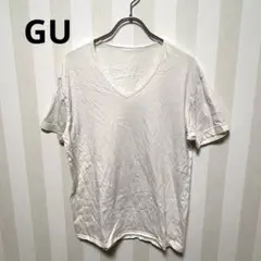 GU ジーユー ホワイト Vネック Tシャツ 半袖 インナー メンズ