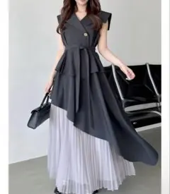 ジレアイボリーワンピース