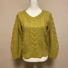 INGNI ケーブルニット Vネック セーター M マスタード