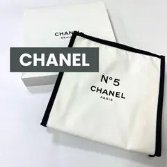 【美品】CHANEL N°5 シャネルポーチ　ホワイト×ブラック