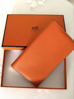HERMES アジェンダ エルメス手帳カバー 黒✖️オレンジバイカラー 