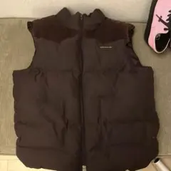 adidas ダウンベスト　ブラウン　80s ゴールドロゴ　size52