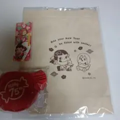 不二家 ペコちゃん エコバッグ キーホルダー 3点セット