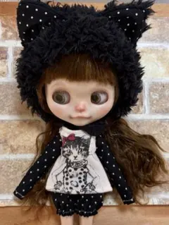 ブライス リカちゃん　アウトフィット 洋服 黒猫　帽子　パンツ　トップス　②